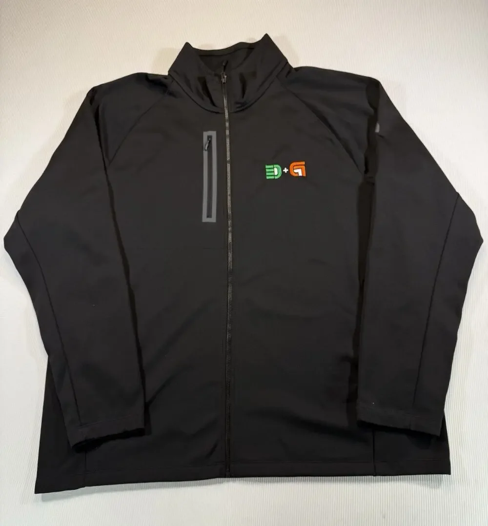 The North Face Full Zip Softshell Jacket Black D+G Logo Men’s XXL Fleece Lined